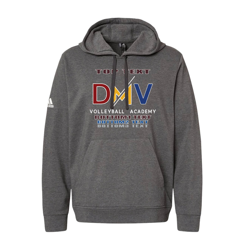 Adidas Hooded Sweatshirt - Dark Grey Heather - Logo Text Drop