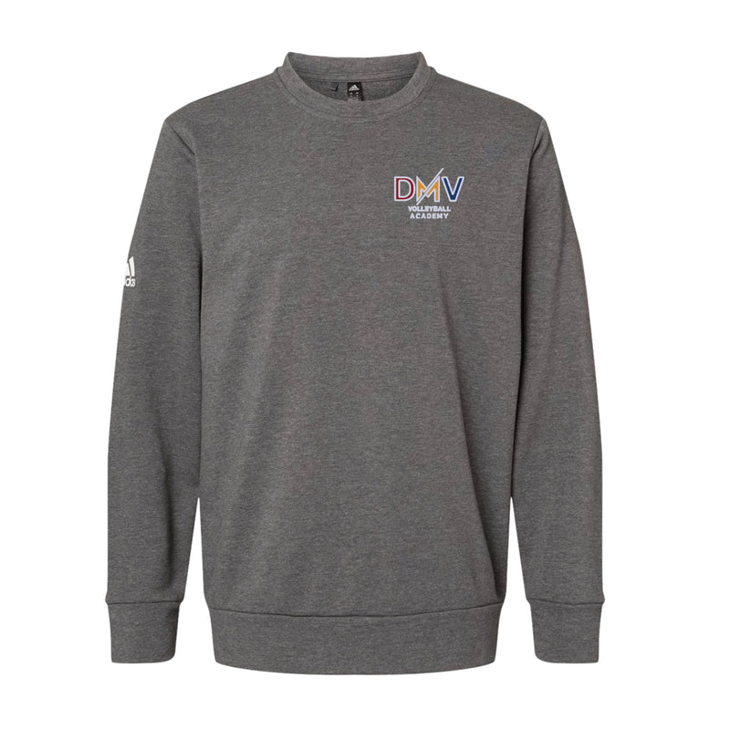 Adidas Fleece Crewneck Sweatshirt - Dark Grey Heather - Embroidery Text Drop