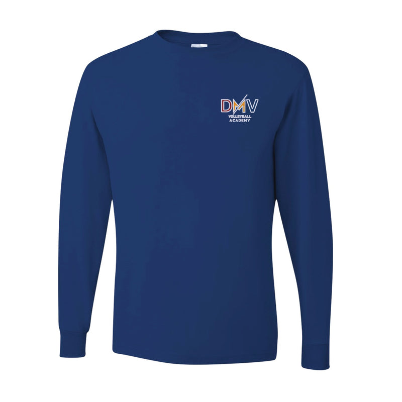 Dri-Power Long Sleeve T-Shirt - Royal - Embroidery Text Drop