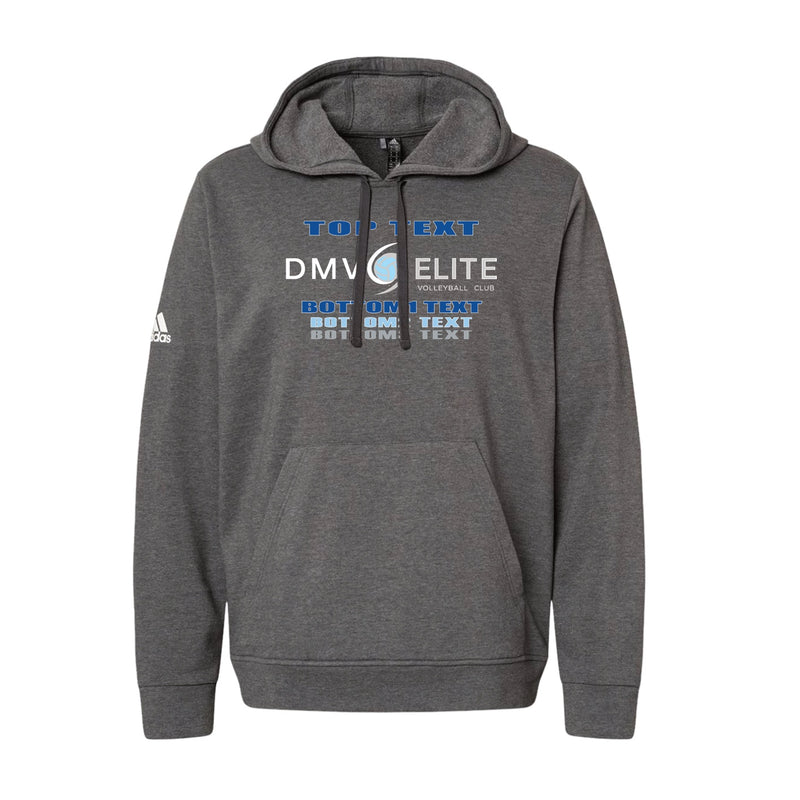 Adidas Hooded Sweatshirt - Dark Grey Heather - Logo Text Drop