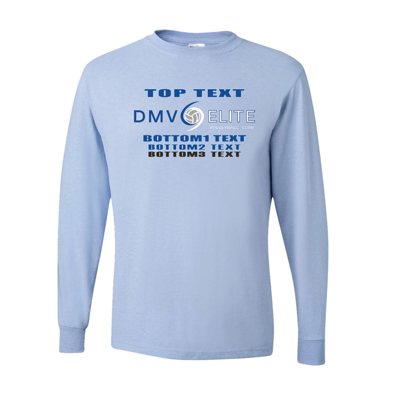 Dri-Power Long Sleeve T-Shirt - Light Blue - Logo Text Drop