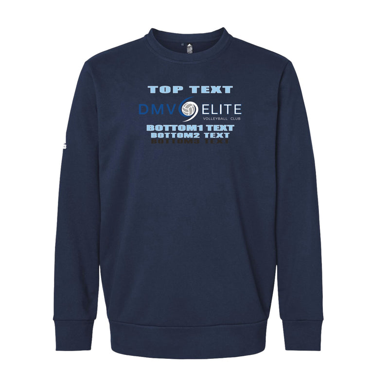 Adidas Fleece Crewneck Sweatshirt - Collegiate Navy - Logo Text Drop