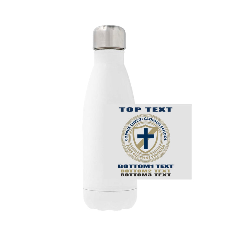 12oz Stainless Steel Water Bottle - white