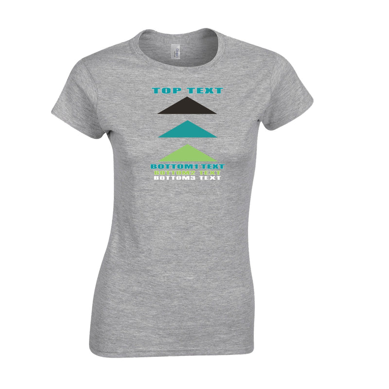 Women's Semi-Fitted Classic T-Shirt  - Sport Grey - Logo Text Drop