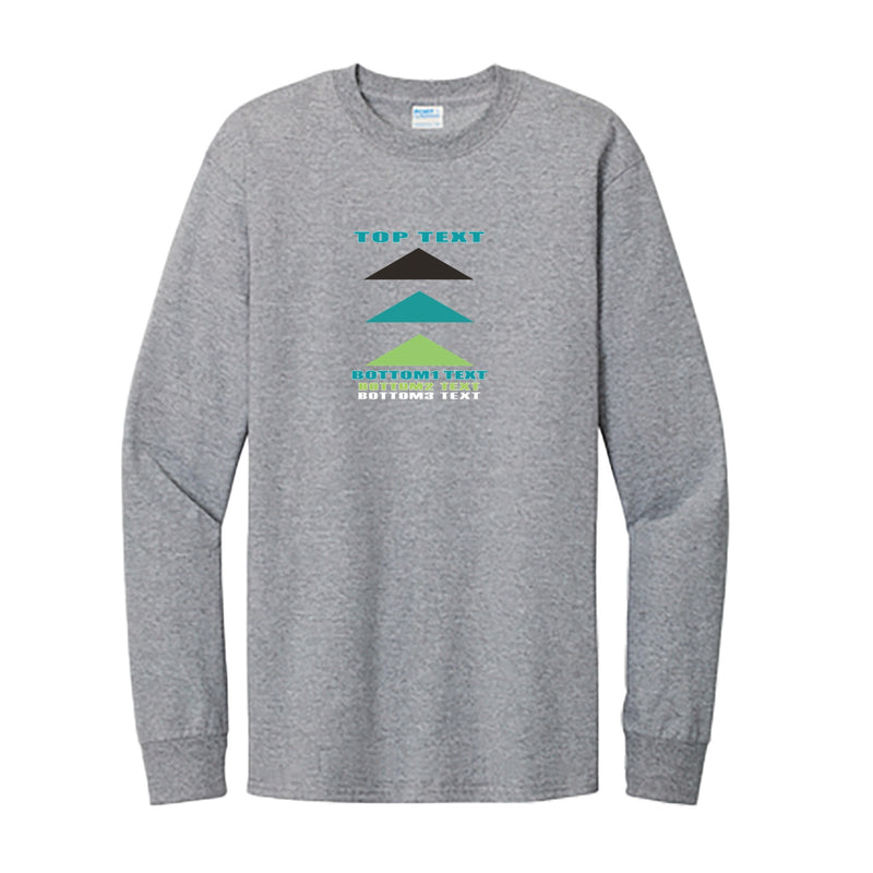 Port & Company Tall Long Sleeve Essential Tee - Athletic Heather - Logo Text Drop