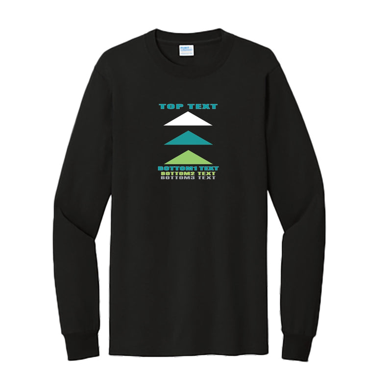 Port & Company Tall Long Sleeve Essential Tee - Black - Logo Text Drop
