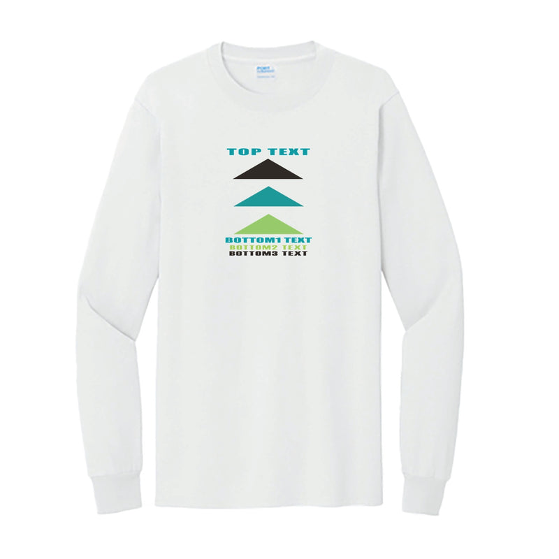 Port & Company Tall Long Sleeve Essential Tee - White - Logo Text Drop