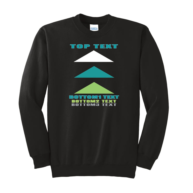 Port & Company Tall Essential Fleece Crewneck Sweatshirt - Black - Logo Text Drop