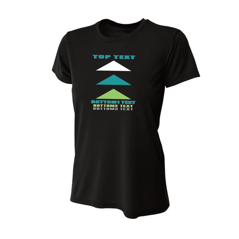 Women's Slim Fitting Performance T-shirt - Black - Logo Text Drop