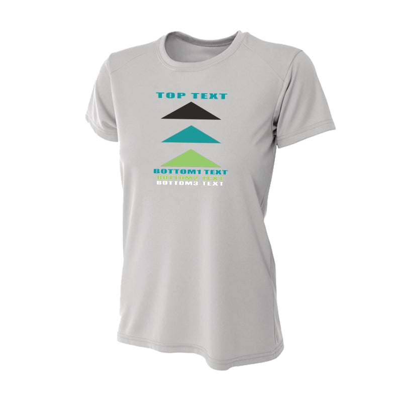 Women's Slim Fitting Performance T-shirt - Silver - Logo Text Drop