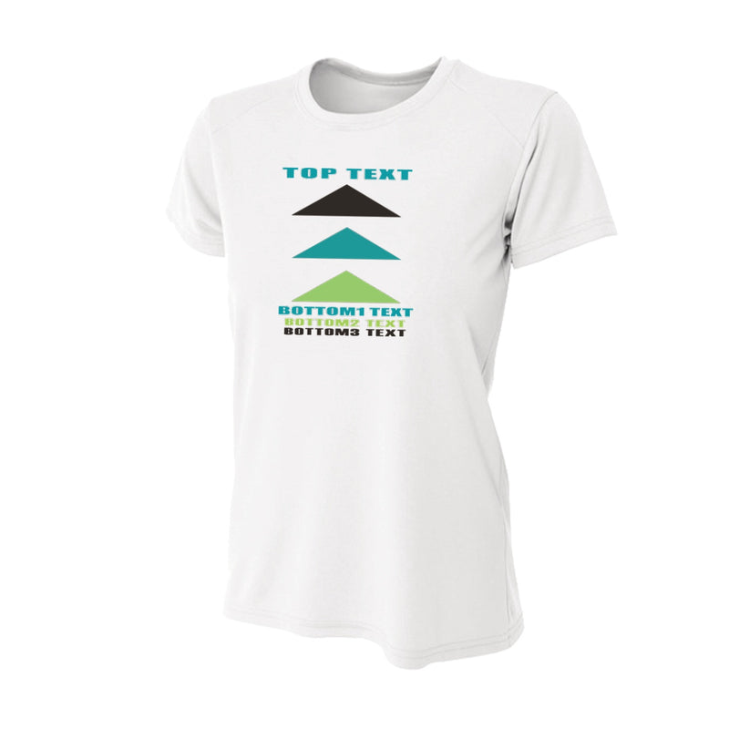 Women's Slim Fitting Performance T-shirt - White - Logo Text Drop