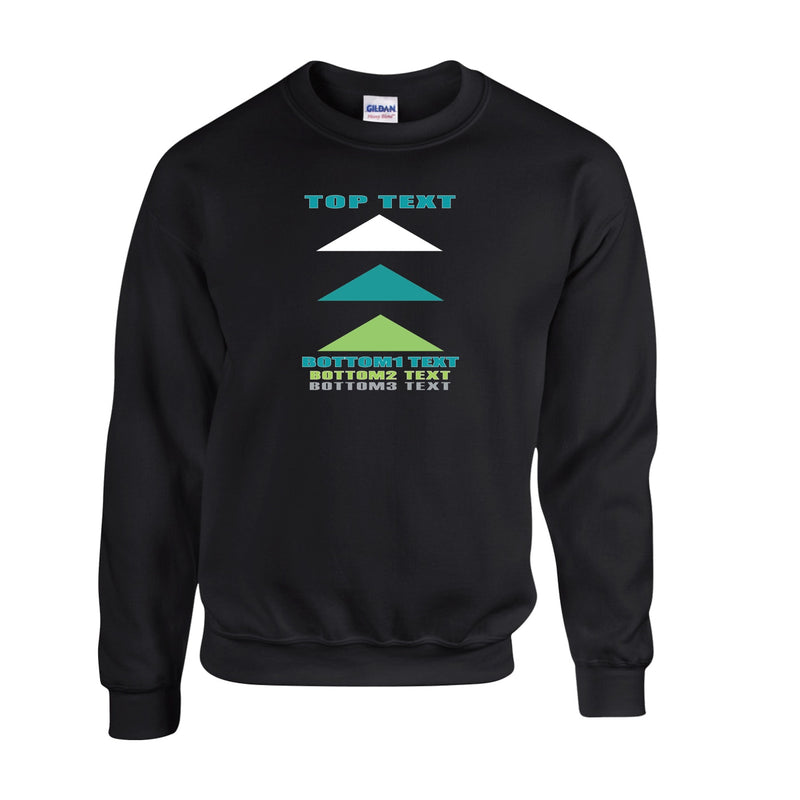 Fleece Crewneck - Black - Logo Text Drop