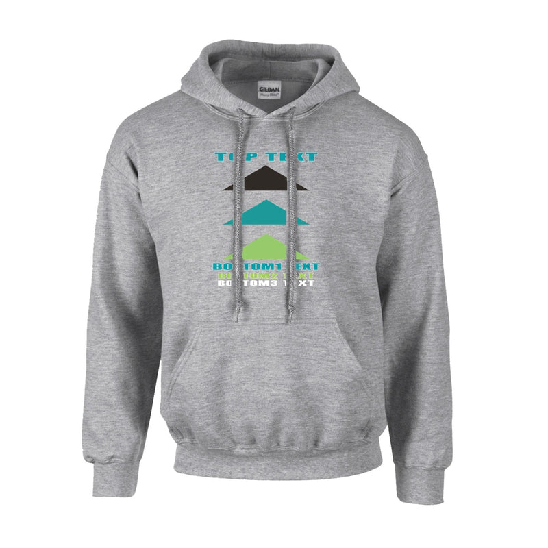 Fleece Hoodie - Sport Grey - Logo Text Drop