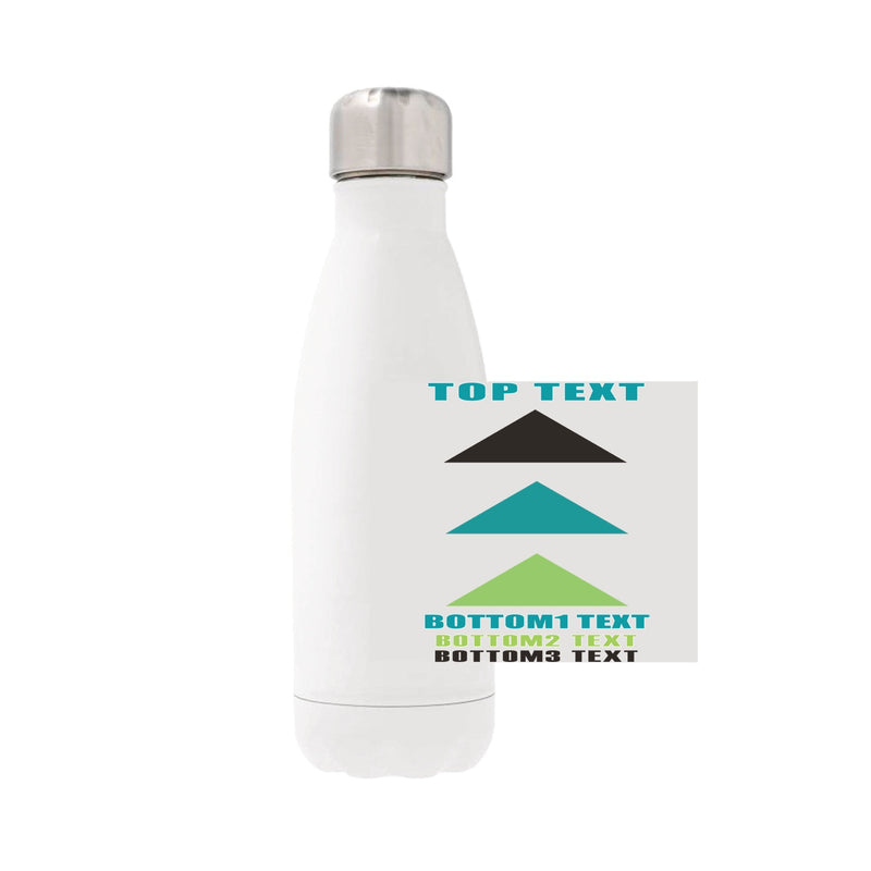 12oz Stainless Steel Water Bottle - White - Logo Text Drop