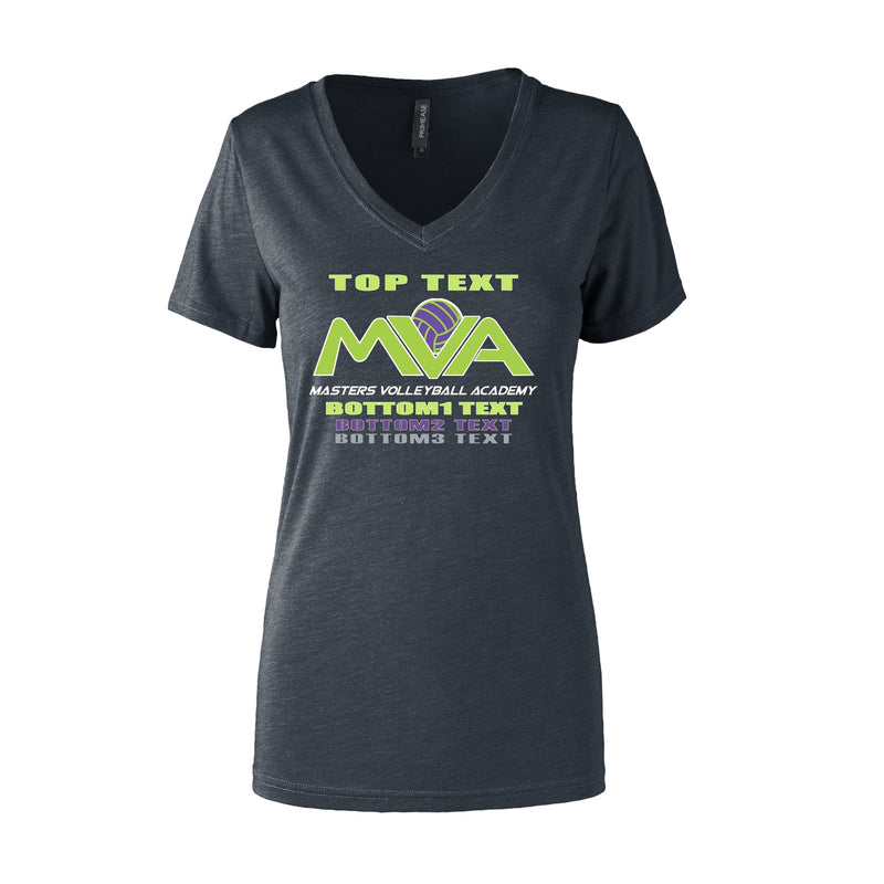 Women's Semi- Fitted Premium V- Neck T-Shirt  - charcoal heather