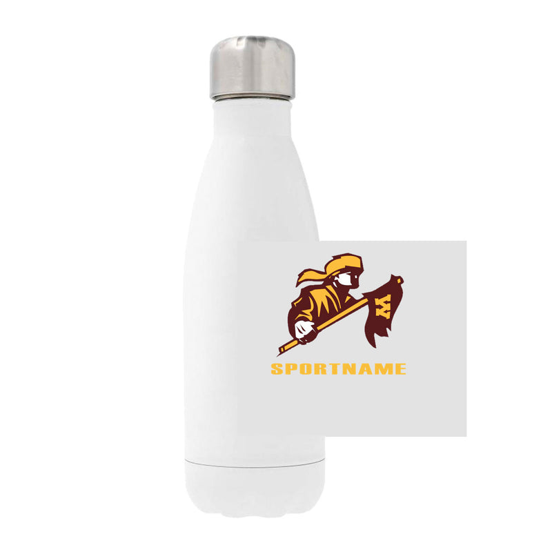 12oz Stainless Steel Water Bottle - White - Big Logo