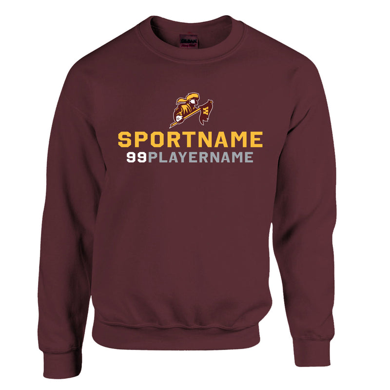 Fleece Crewneck - Maroon - Logo Sport Name