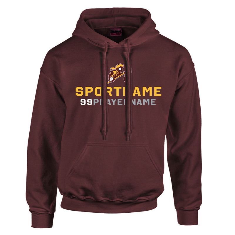 Fleece Hoodie - Maroon - Logo Sport Name
