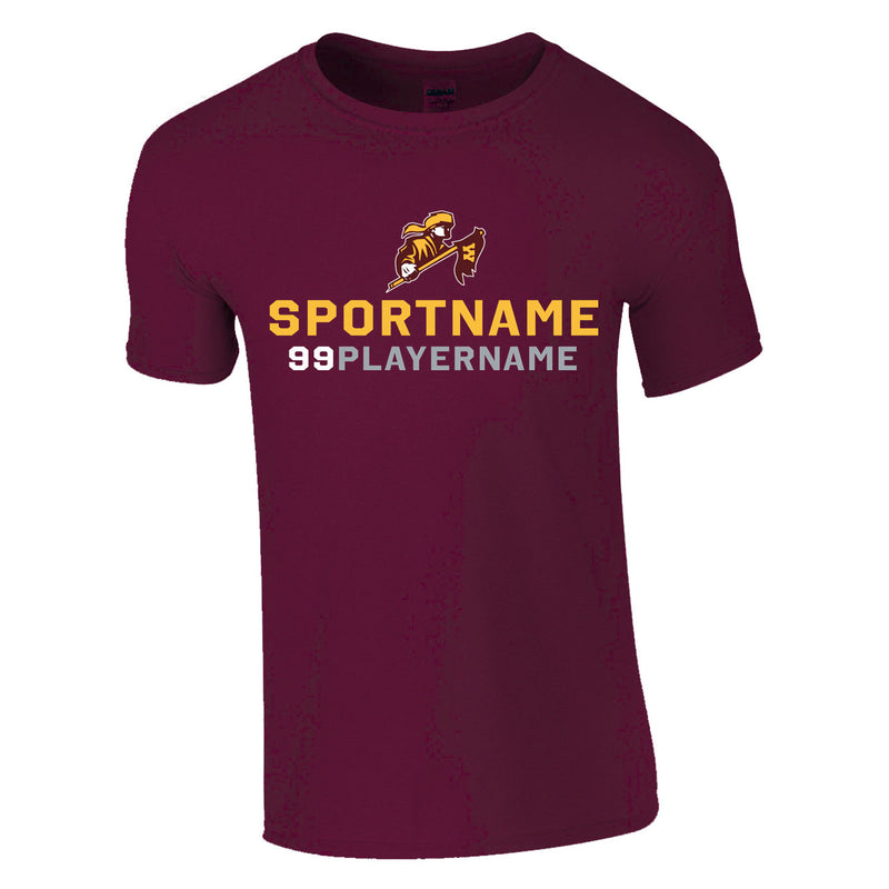 Classic T-Shirt - Maroon - Logo Sport Name