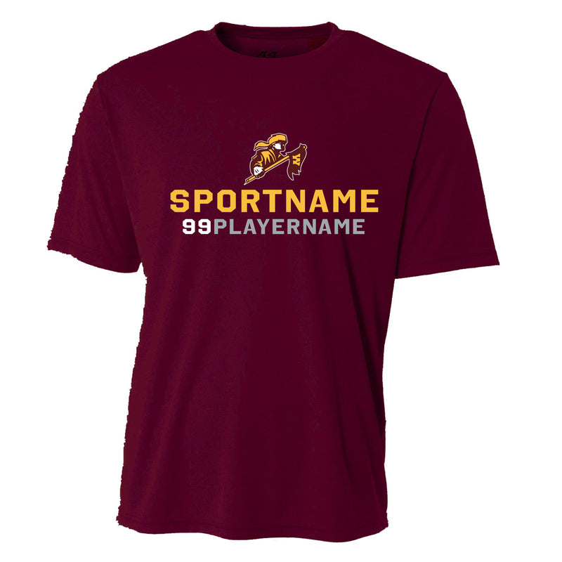 Men's Performance T-Shirt - Maroon - Logo Sport Name