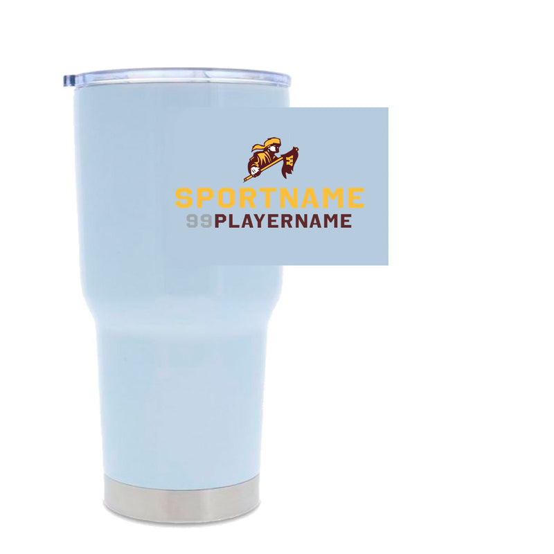 30oz Stainless Steel Tumbler - White - Logo Sport Name