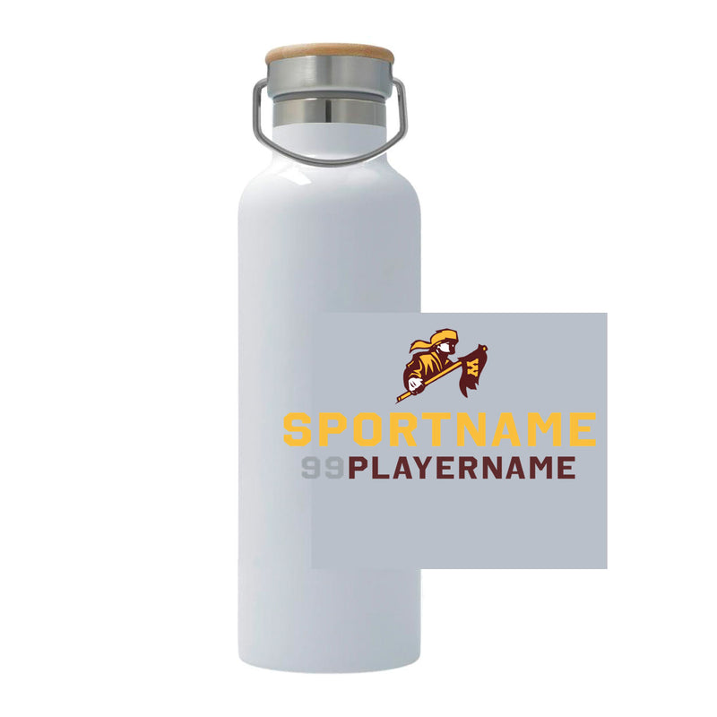 25oz Stainless Steel Thermos - White - Logo Sport Name