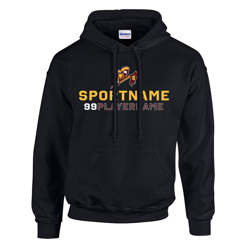Fleece Hoodie - Black - Logo Sport Name