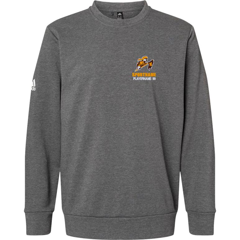 Adidas Fleece Crewneck Sweatshirt - Dark Grey Heather - Sport Name