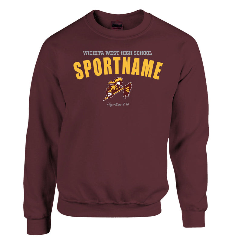 Fleece Crewneck - Maroon - Sport Arch