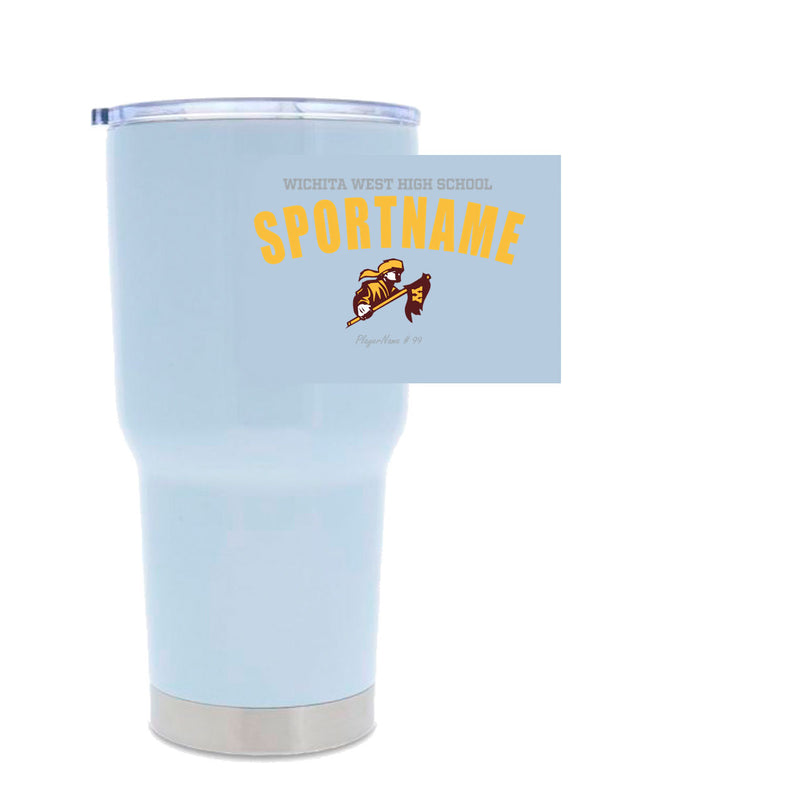 30oz Stainless Steel Tumbler - White - Sport Arch