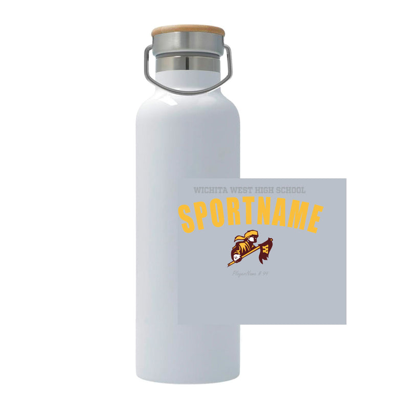 25oz Stainless Steel Thermos - White - Sport Arch