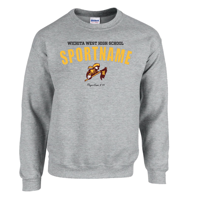 Fleece Crewneck - Sport Grey - Sport Arch