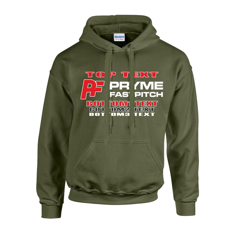 Fleece Hoodie - Military Green - Logo Text Drop