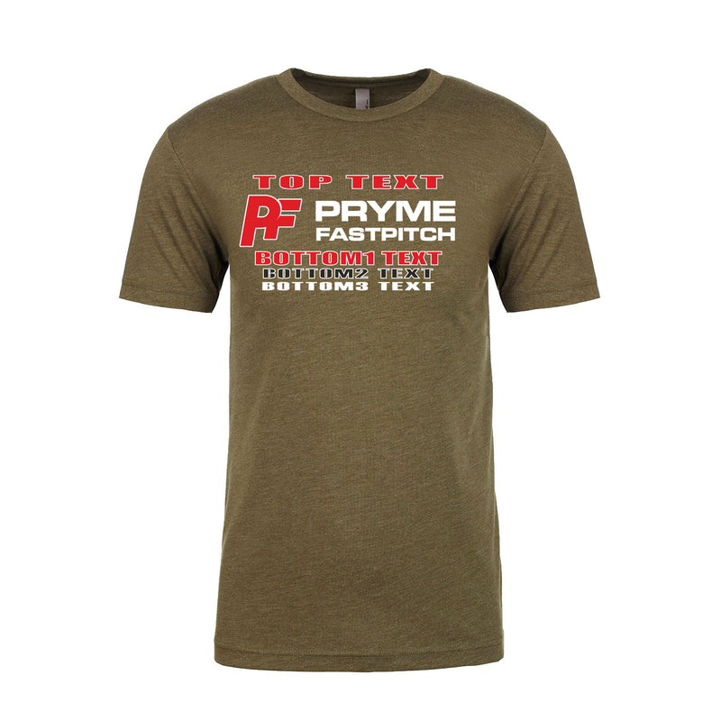 Men's Triblend T-Shirt - Military Green - Logo Text Drop