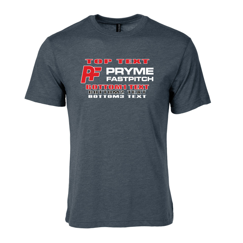 Men's Triblend T-Shirt - Charcoal Heather - Logo Text Drop
