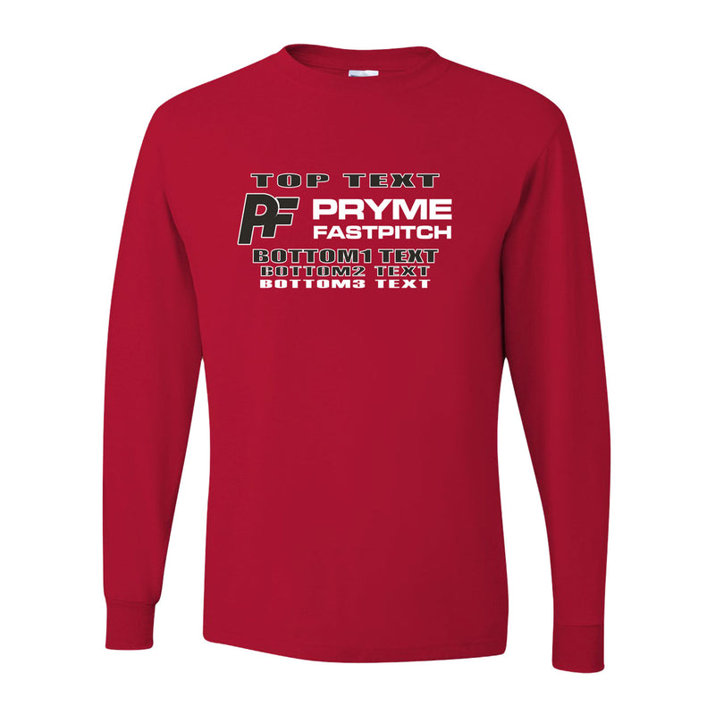 Youth Dri-Power Long Sleeve T-Shirt - True Red - Logo Text Drop