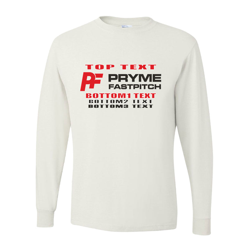 Women's Long Sleeve Performance Shirt - White - Logo Text Drop