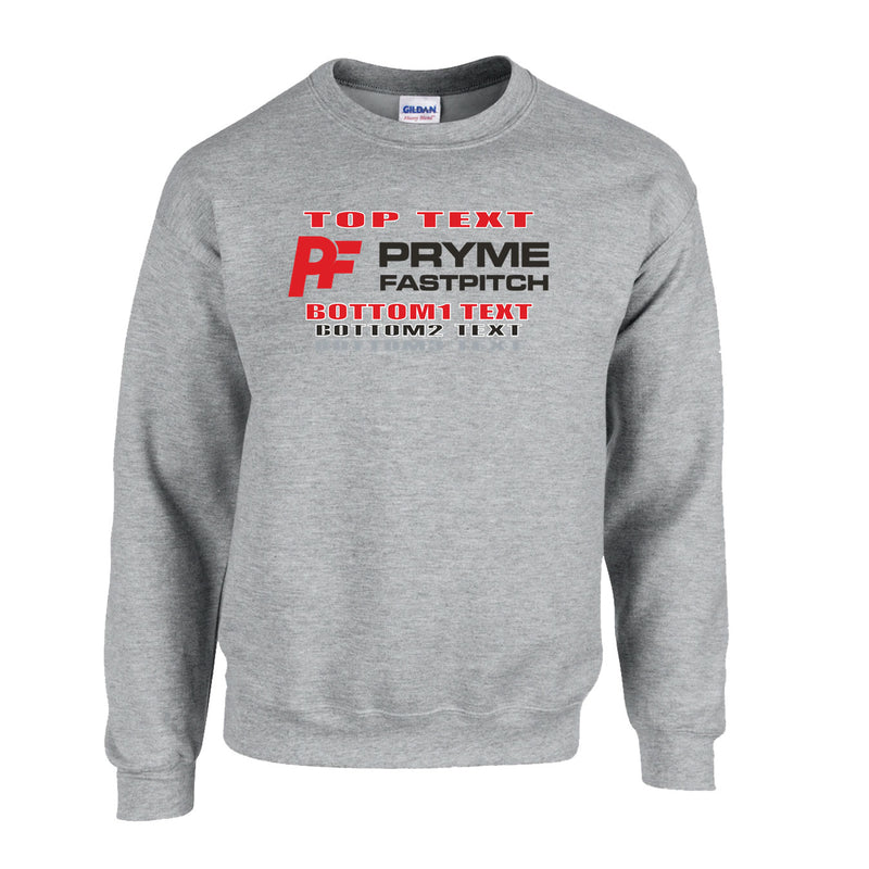 Fleece Crewneck - Sport Grey - Logo Text Drop