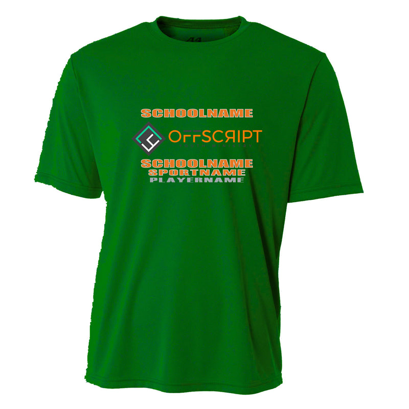 Men's Performance T-Shirt - Kelly Green - Logo Text Drop