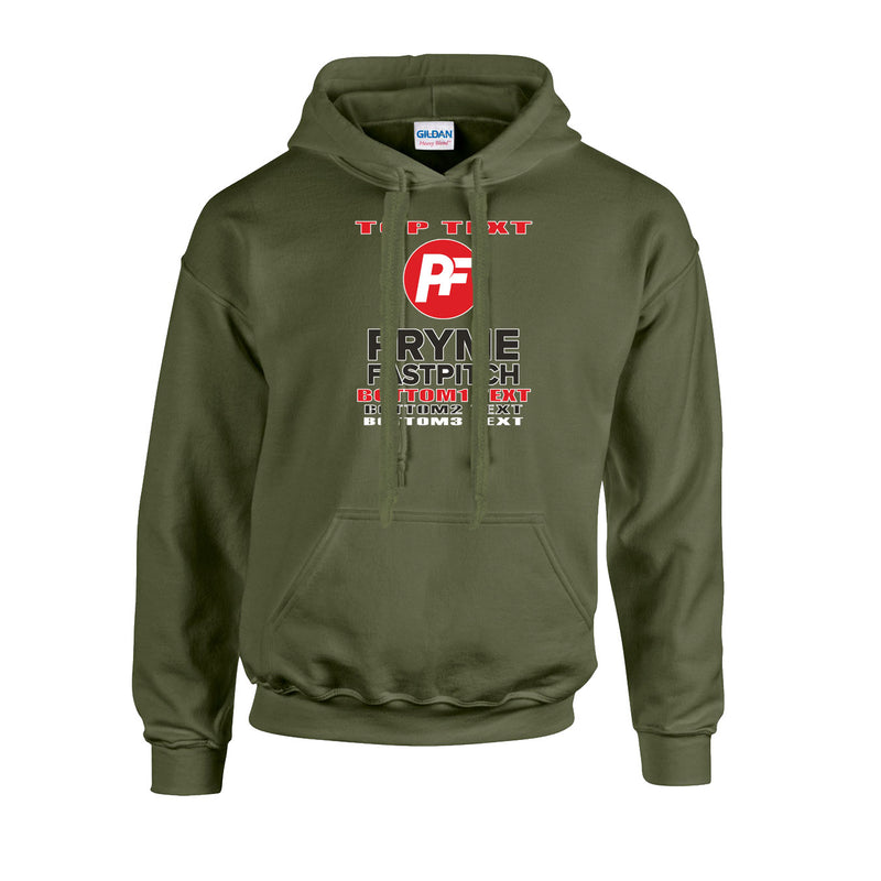 Fleece Hoodie - Military Green - Logo Text Drop