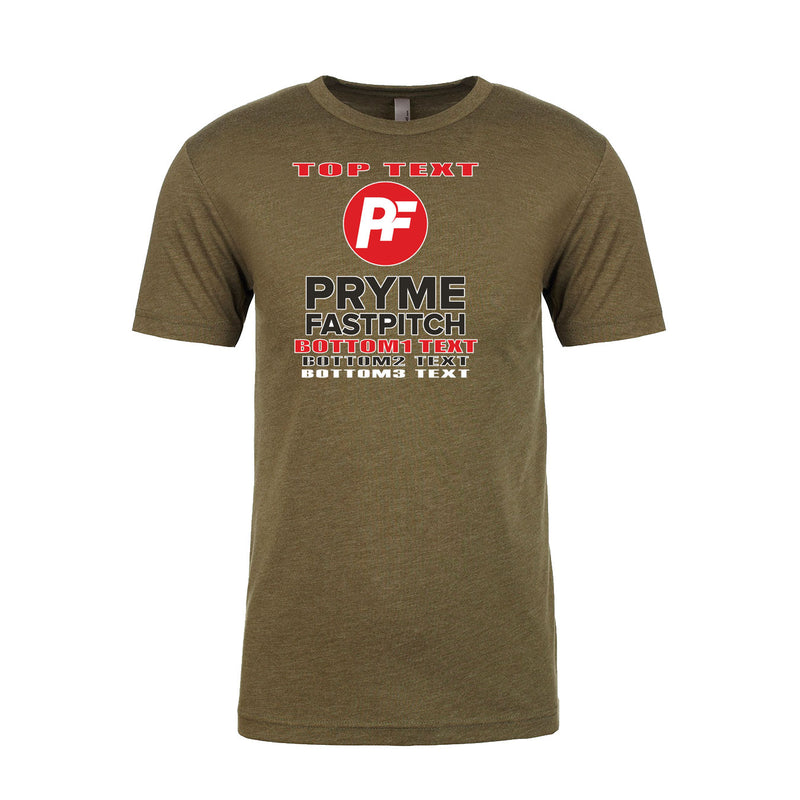 Men's Triblend T-Shirt - Military Green - Logo Text Drop