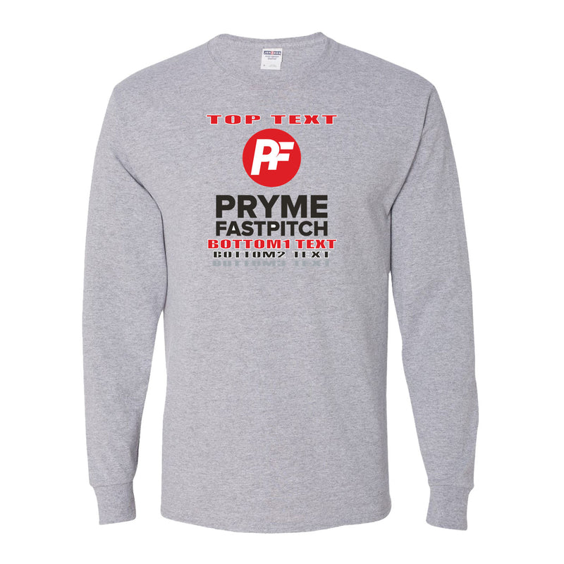 Youth Dri-Power Long Sleeve T-Shirt - Athletic Heather - Logo Text Drop