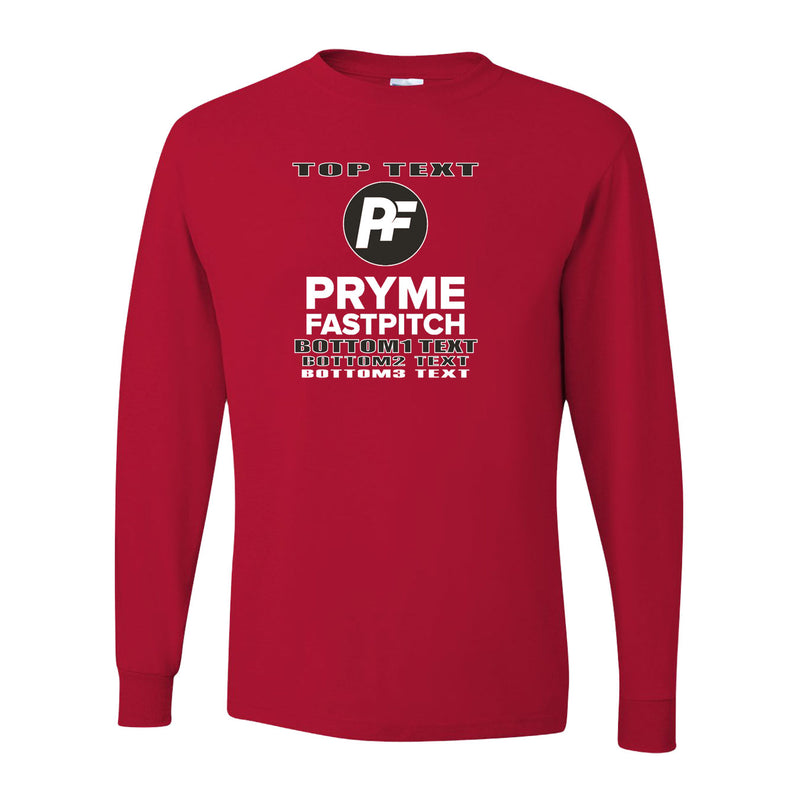 Youth Dri-Power Long Sleeve T-Shirt - True Red - Logo Text Drop