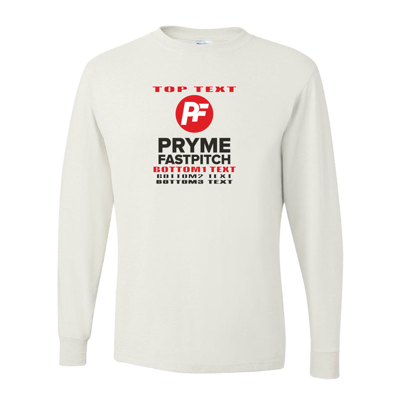 Women's Long Sleeve Performance Shirt - White - Logo Text Drop