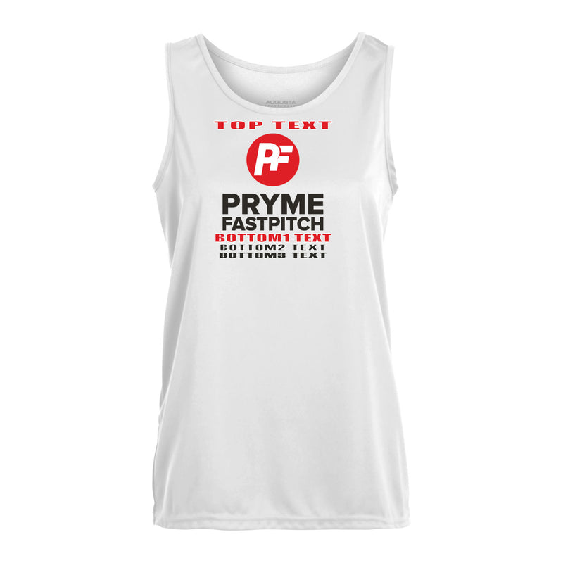 Women's Performance Tank - White - Logo Text Drop