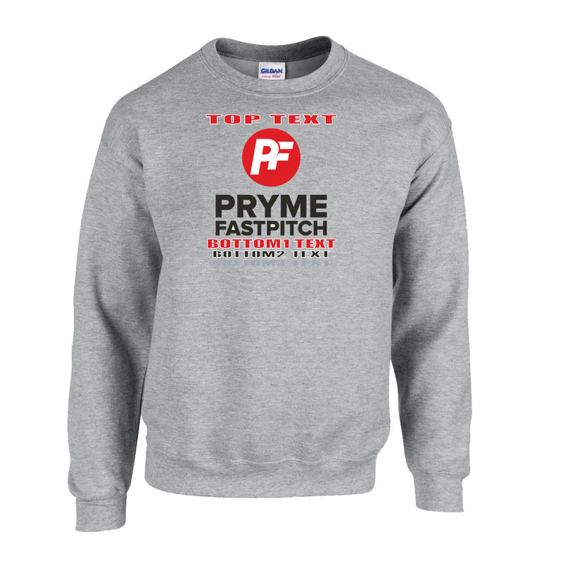 Fleece Crewneck - Sport Grey - Logo Text Drop