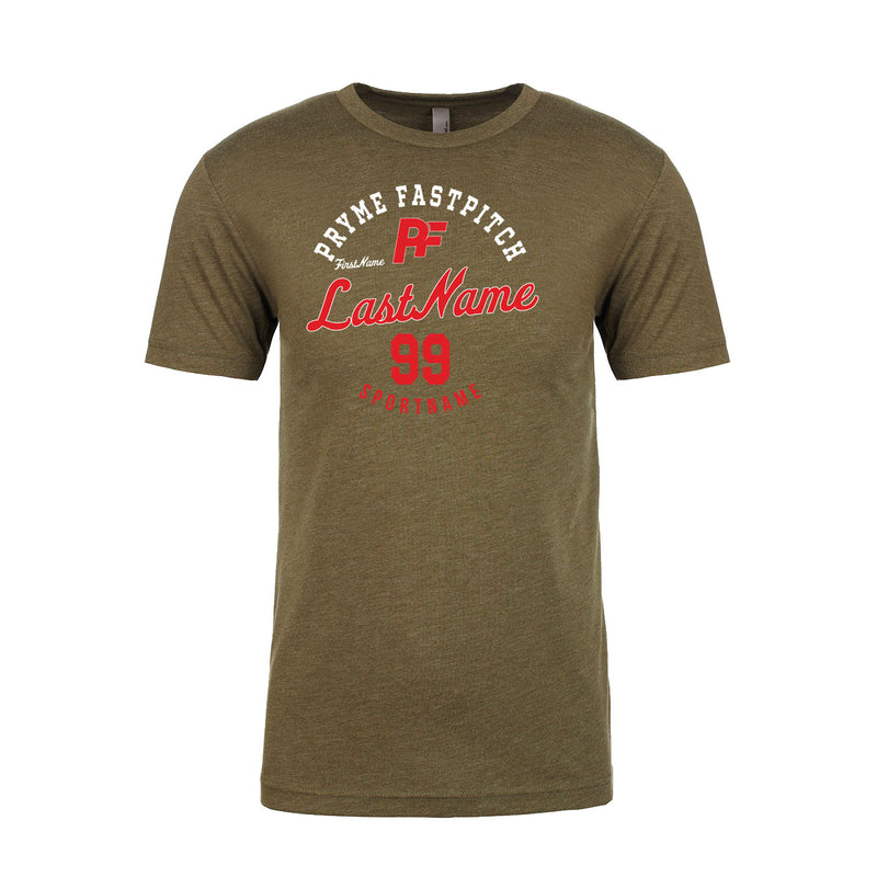 Men's Triblend T-Shirt - Military Green - Script Player