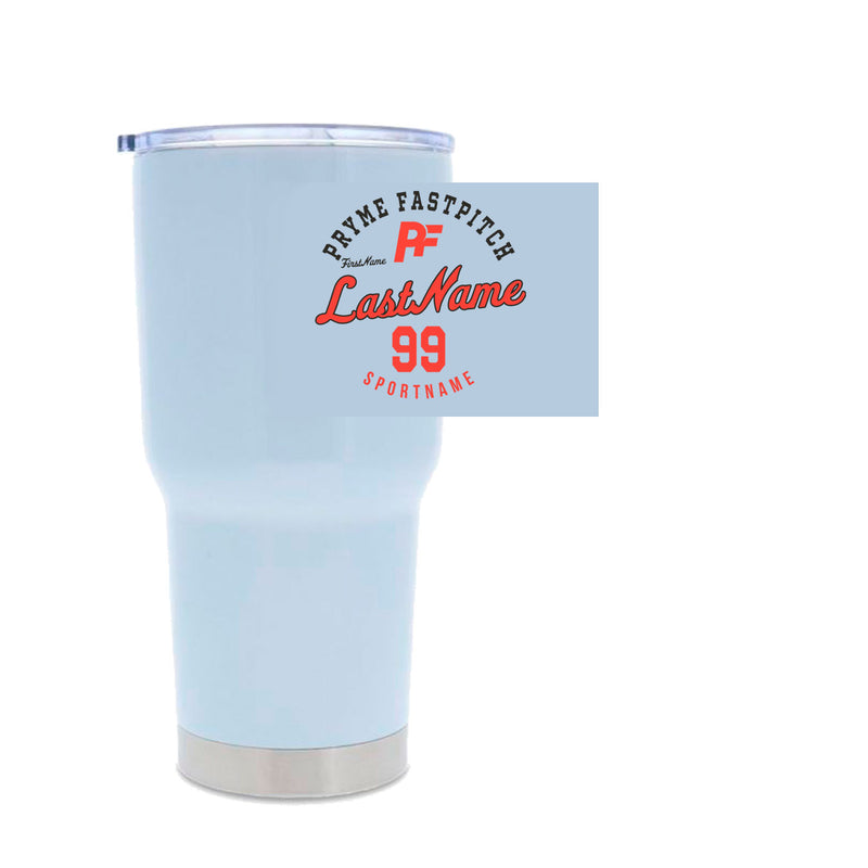 30oz Stainless Steel Tumbler - White - Script Player