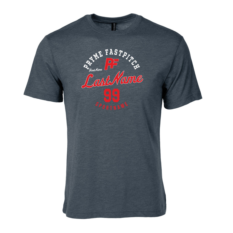 Men's Triblend T-Shirt - Charcoal Heather - Script Player