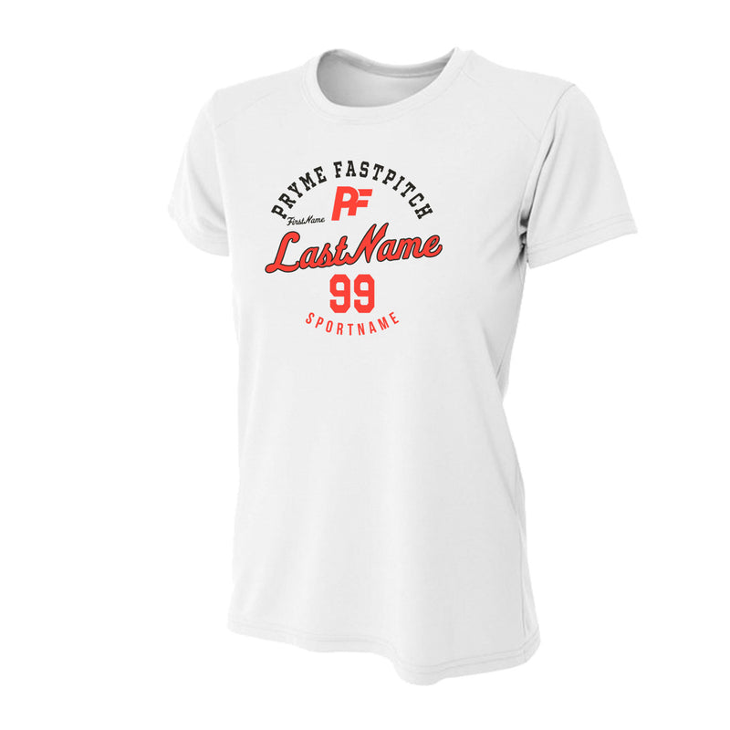 Women's Tight Fit Performance T-Shirt - White - Script Player